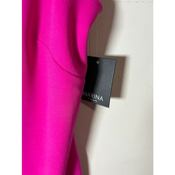 Marina Hot Pink Sleeveless V-neck Sheath Dress Size 10 NWT - Picture 4 of 8